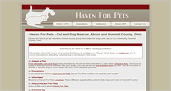 Desktop Screenshot of havenforpets.org